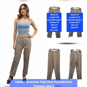 Adidem Asterisks High-Rise Houndstooth Trousers Size S